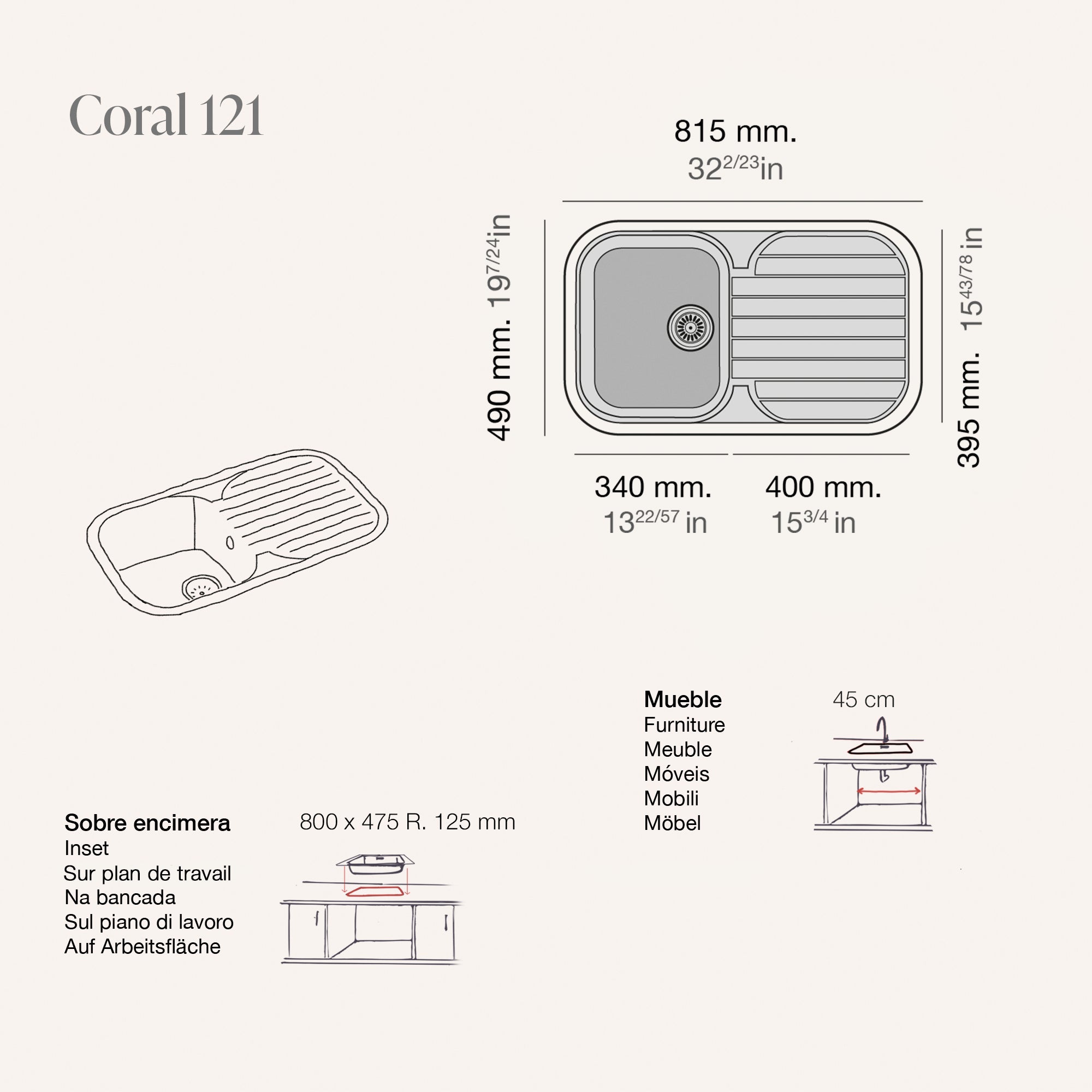 Coral Roc Stone® · izvirna tehnična risba