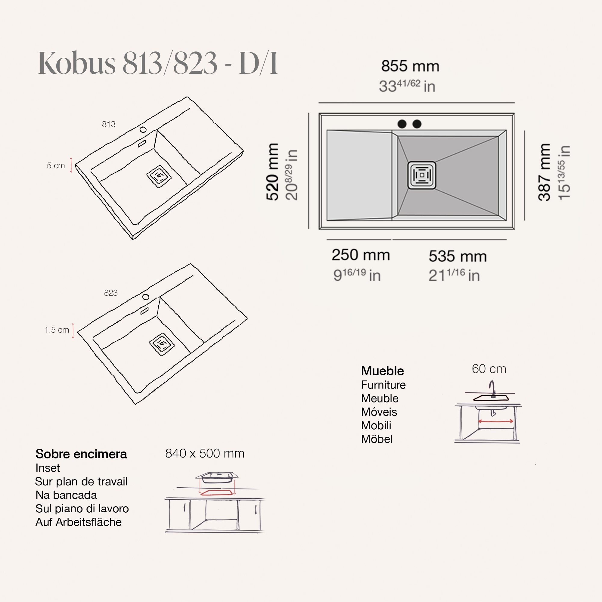 Kobus 813/823 Hekla® · izvirna tehnična risba