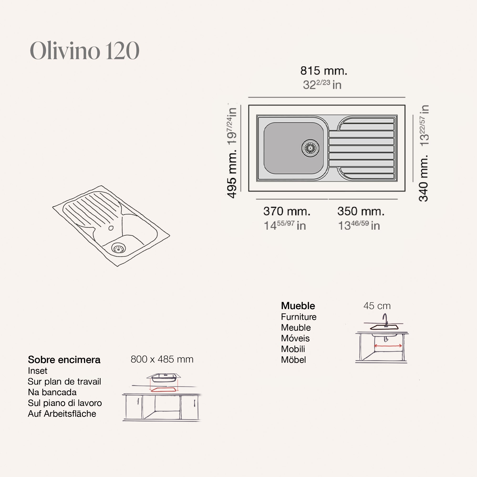 Olivino Roc Stone® · izvirna tehnična risba